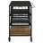 Aamoni Accent Storage Cart With Casters Natural And Black