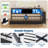 LED Twin Size Corner Bed With Charging Station, 2 Drawers and Bookcases-593656103-593656096