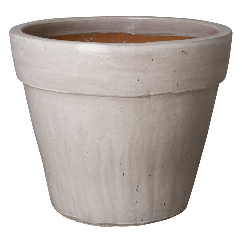 Siller Handmade Ceramic Planter, Distressed White, 24" H x 28" W x 28" D