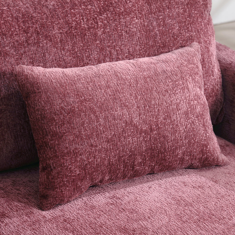 Canapé en chenille de style Mid-Century, Chenille vin rouge