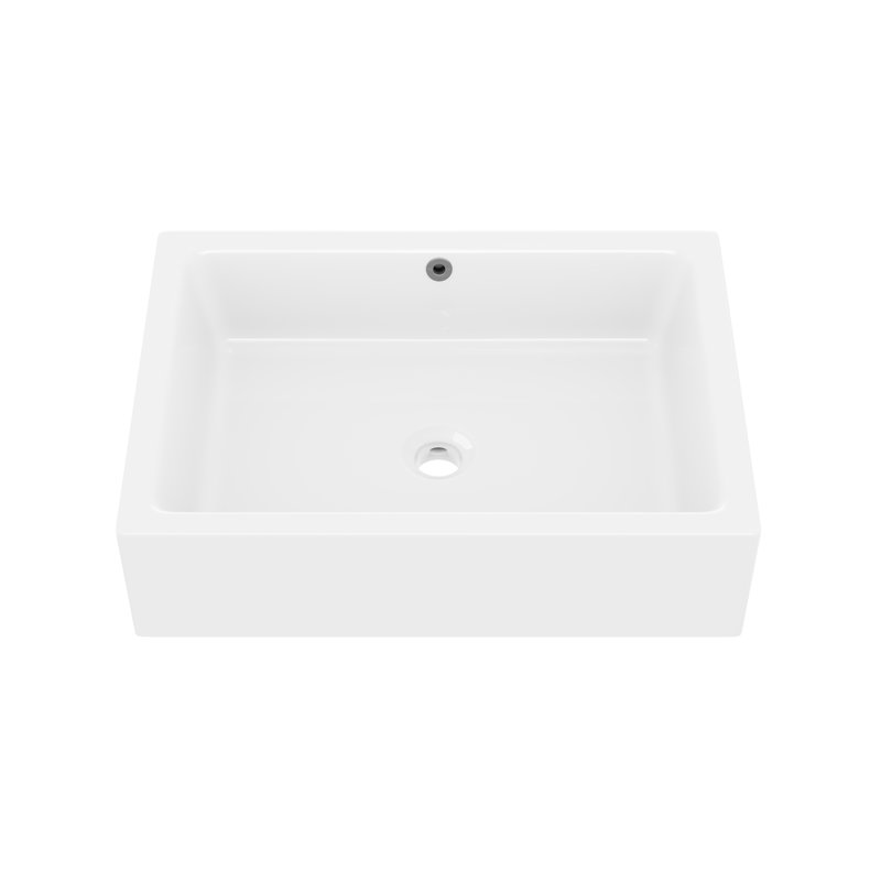 Dublin 510mm x 310mm White Rectangular Countertop Basin Bathroom Sink with Overflow