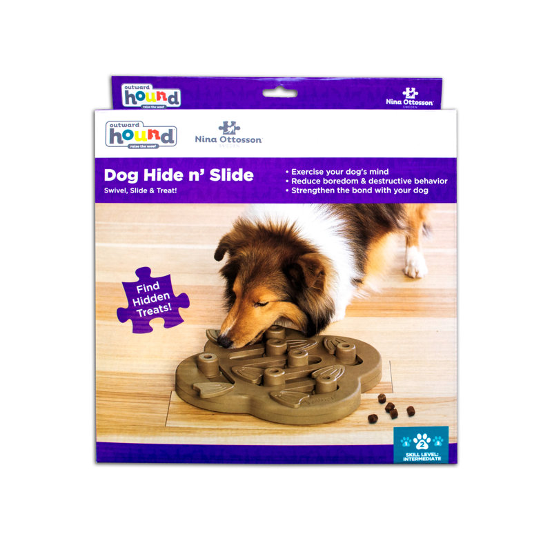 Tan Composite Interactive Dog Treat Puzzle Dispenser