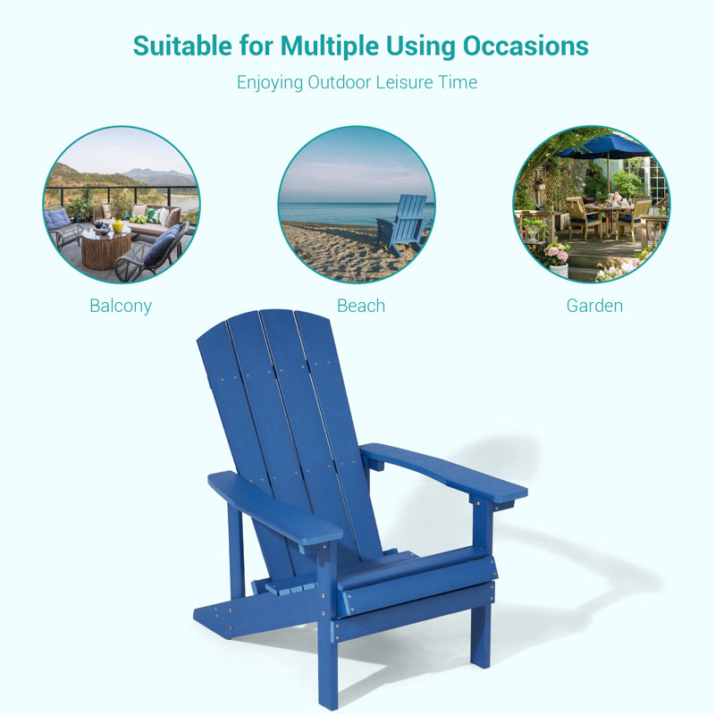 Chaise en plastique Adirondack, Bleu marine