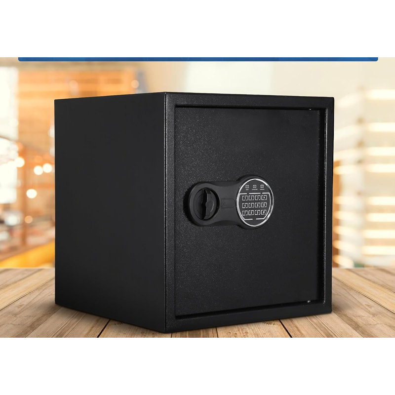 Digital Security Safe Box With Keypad Lock, 14.9" H x 14.9" W x 15.7" D