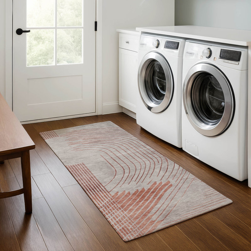 Premium Machine Washable Ariel Geometric Rug, Runner 2'3" x 7'6"