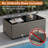 Rectangular Wicker/Rattan Outdoor Coffee Table With Umbrella Hole-12542914