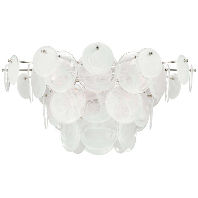 Loire 10 - Light Flush Mount, Polished Nickel, White