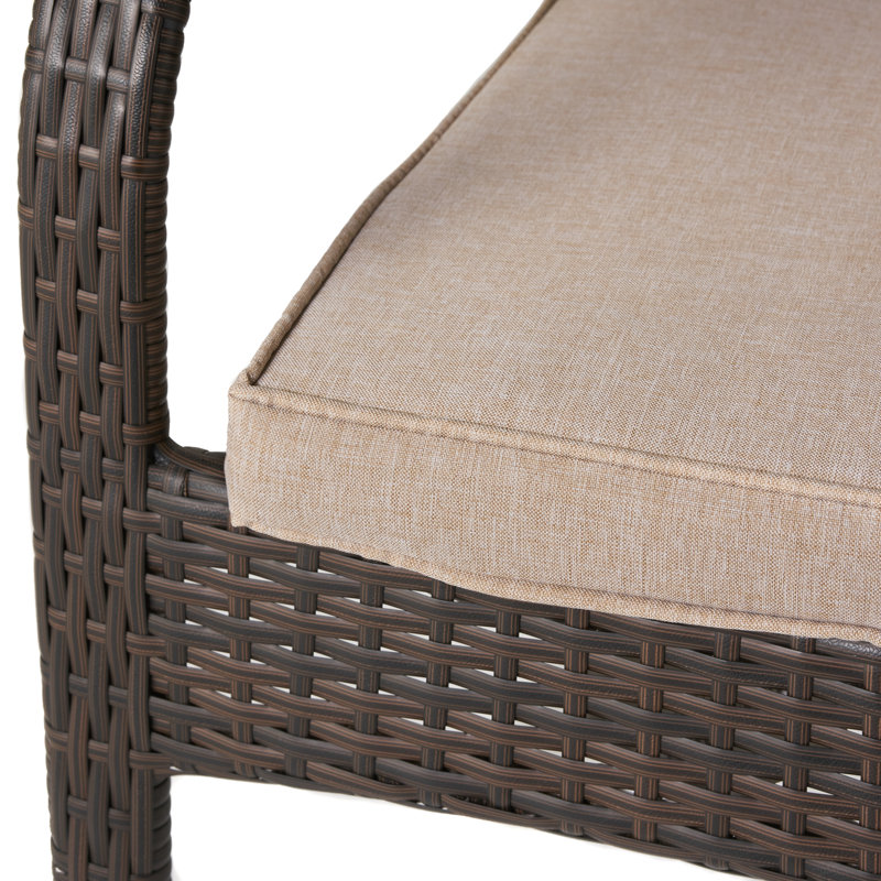 Fauteuil de salle à manger avec coussins Deanna, Brun multi