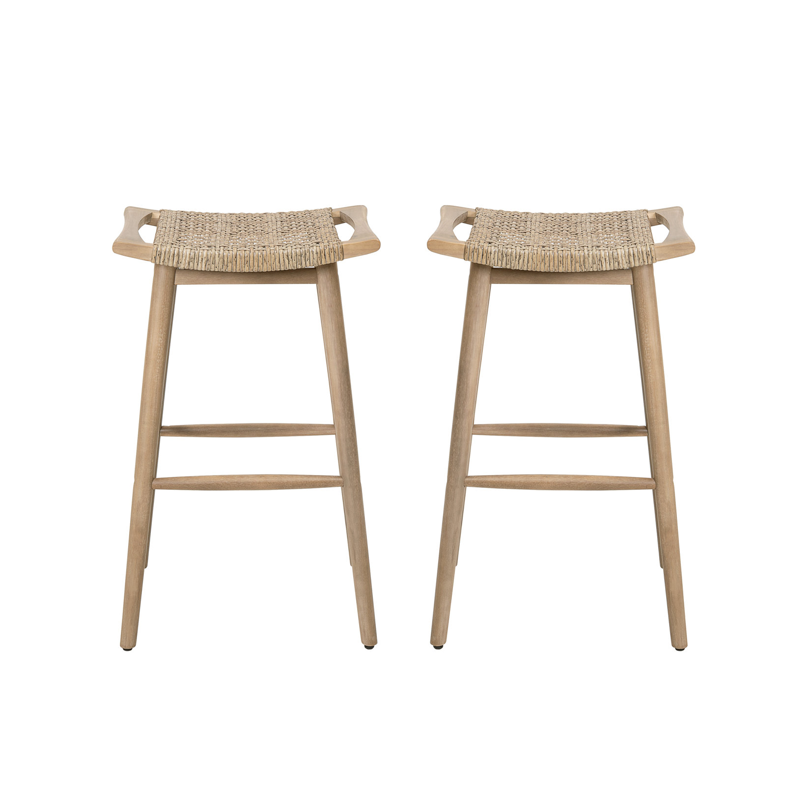 30'' Polyethylene (PE) Wicker Backless Outdoor Bar Stool