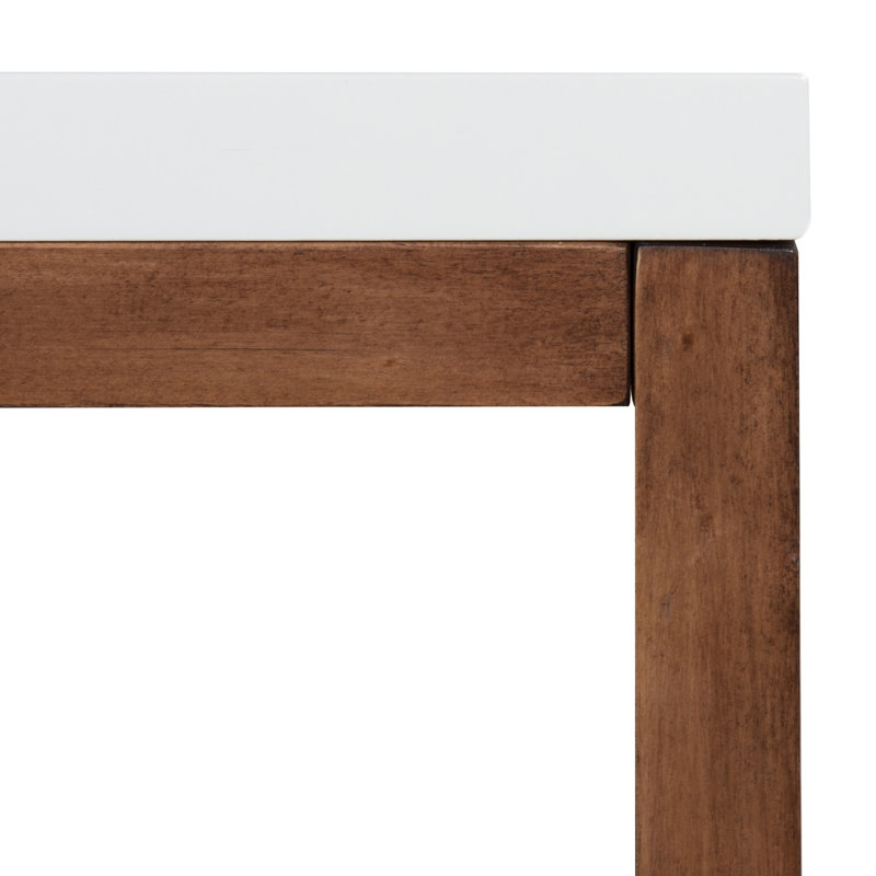 Feltonville Counter Height 48" Long Trestle Dining Table, Walnut Brown/White