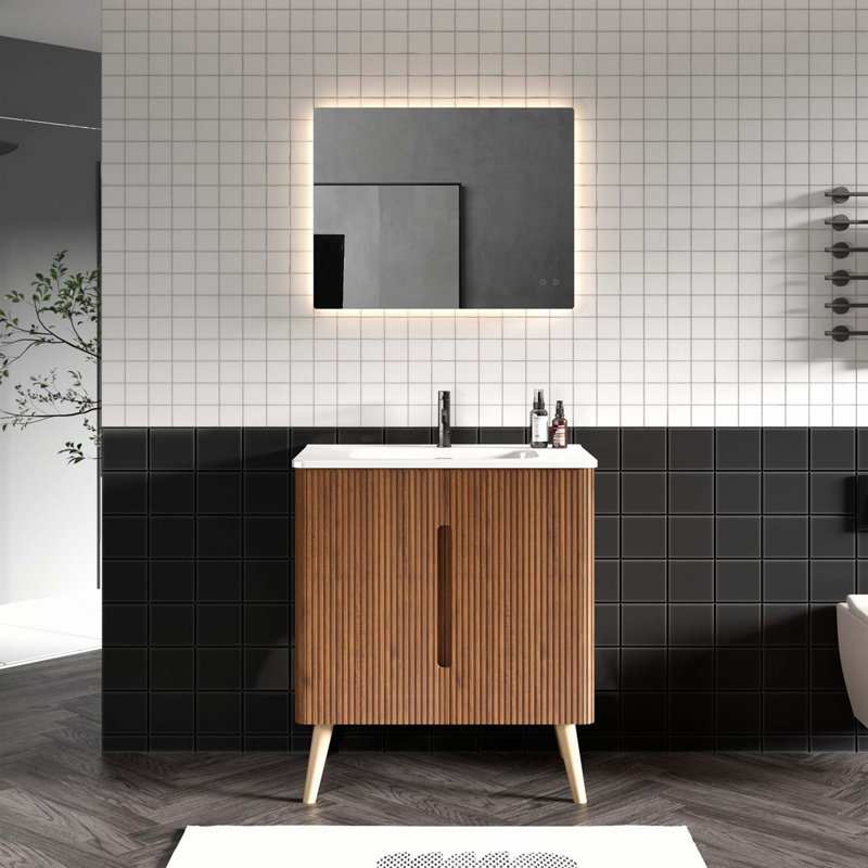 Modern Freestanding Bathroom Vanity with Multiple Functional Features