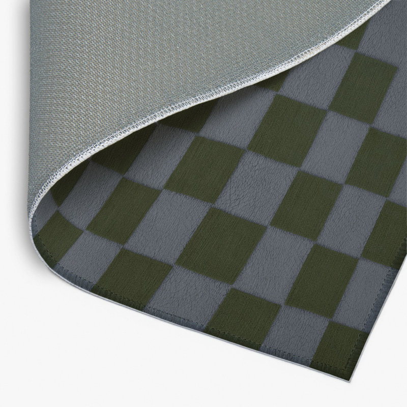 Checkered Brown Indoor and Outdoor Area Rug, Rectangle 8' x 10'