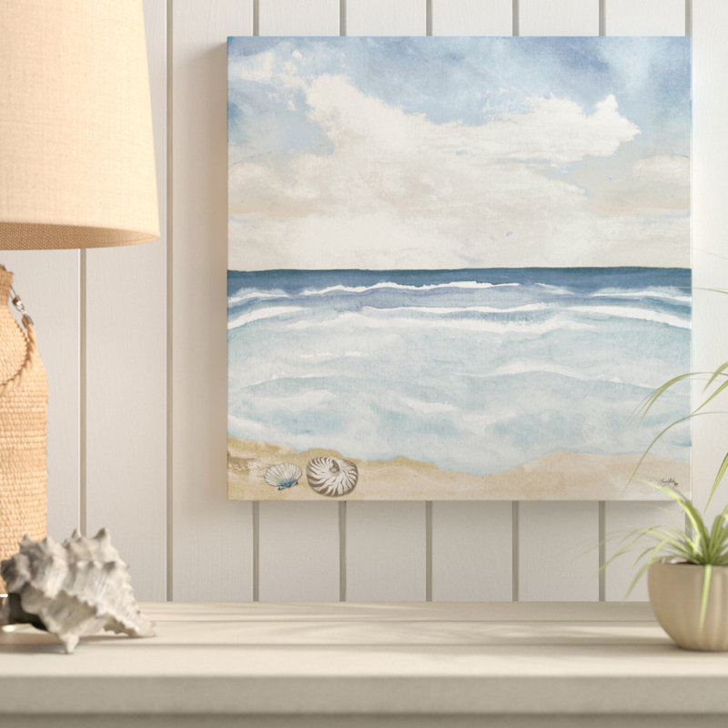 «Evening Coast View I», reproduction de peinture acrylique, H 18 po x l 18 po x P 1 po, Toile tendue
