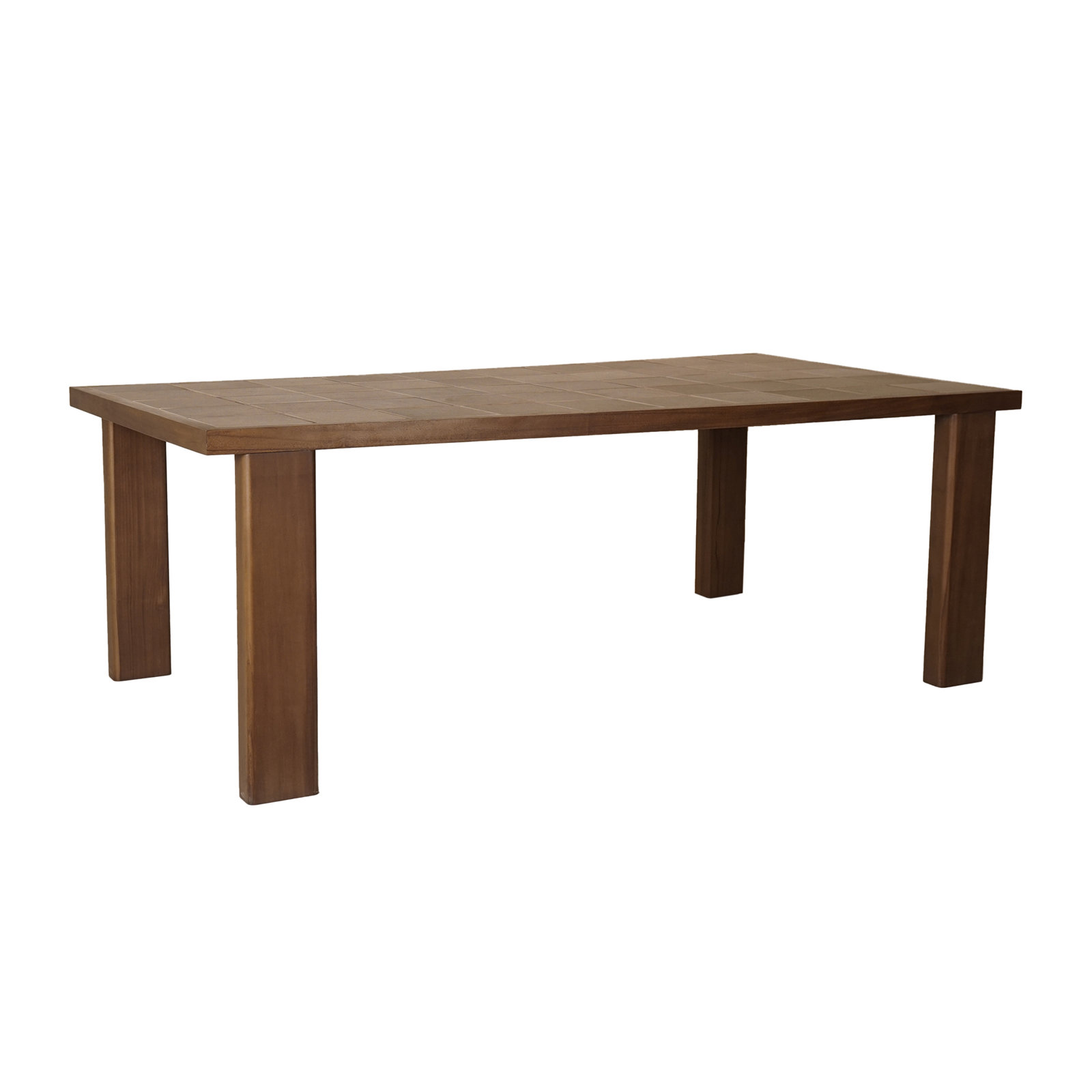 82" Teak Patio Dining Table, Brown