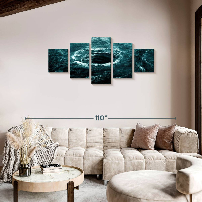 Ocean Whirlpool In Bermuda Triangle, 34" H x 74" W