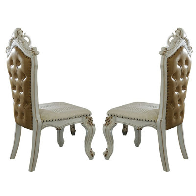Chaise d'appoint capitonnée couleur caramel