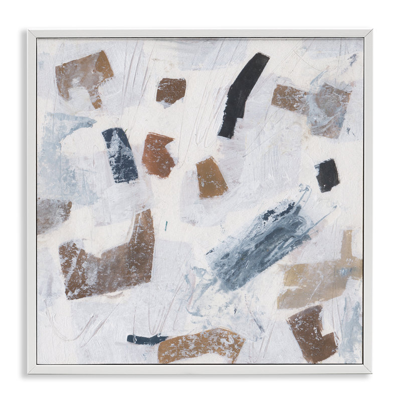 Dappled Abstract Forms Framed Giclee Art by Melissa Wang, Coastal White Framed Giclee, 24" H x 24" W