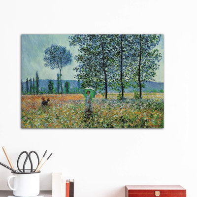 Felder Im Frühling by Claude Monet - 1 Piece Wrapped Canvas Painting