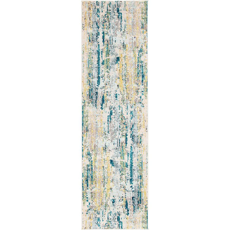 Riccio Abstract Beige Area Rug, Runner 2'3" x 8'