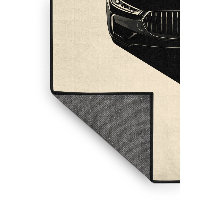 Tapis luxueux en peluche douce et luxueuse berline Efimov beige - reliure noire, 2 x 4