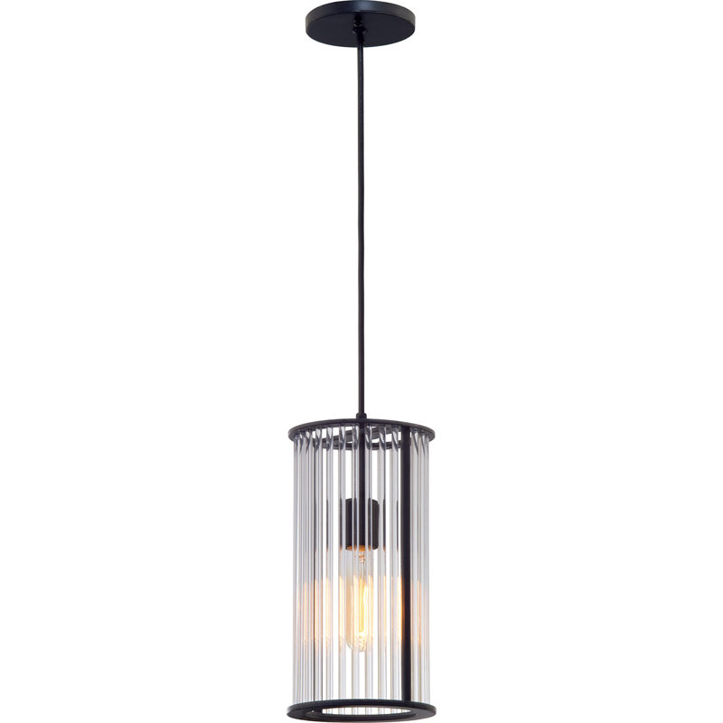 Luminaire suspendu cylindrique simple à 1 lumière Arya, Ancien monde