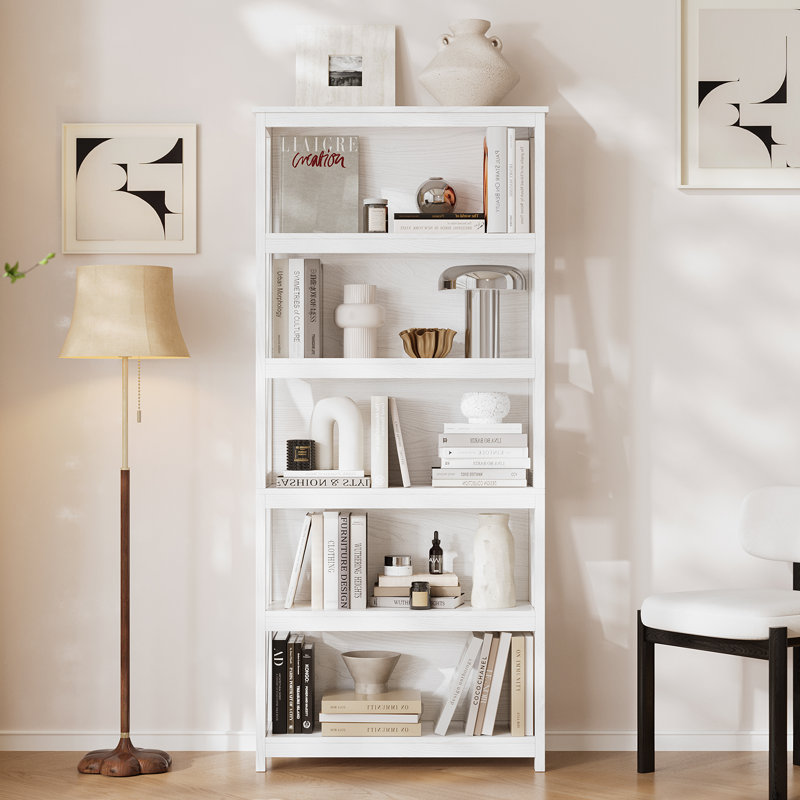 68.9’" H Wood Bookcases 6 Tiers Bookshelf With Open Storage Display Shelves For Home Office, White