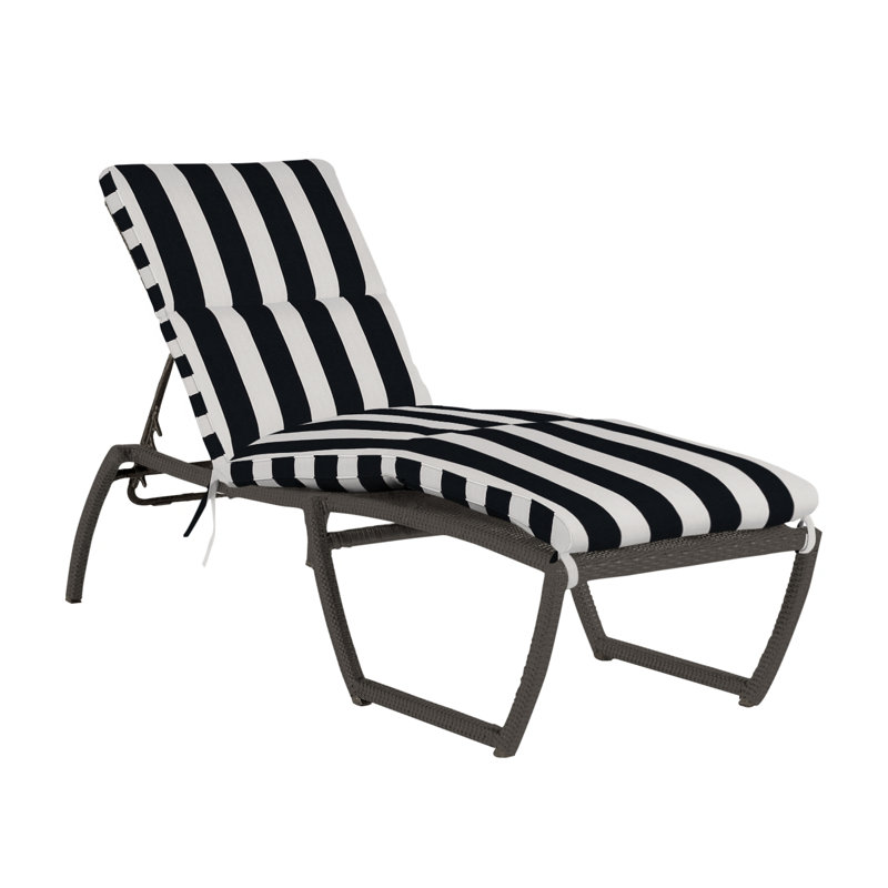 Chaise tissée Skye - Gris ardoise, Welt, Sunbrella® ‑ Cabana à rayures minuit, Gris ardoise