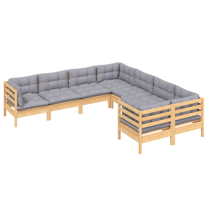 Canapé d'extérieur de 25 po avec coussins Asukulu, Gris, Gris