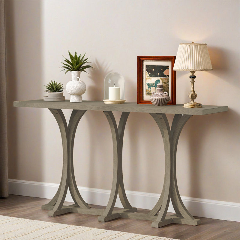 Console en bois 59,8 po, Gris