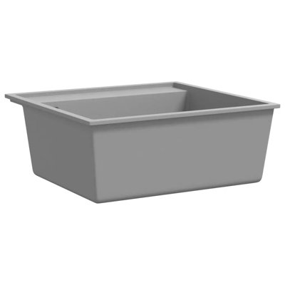 Belfry Kitchen Babcock 500mm W Single Bowl Stone Flush Kitchen Sink with 1 Faucet Hole