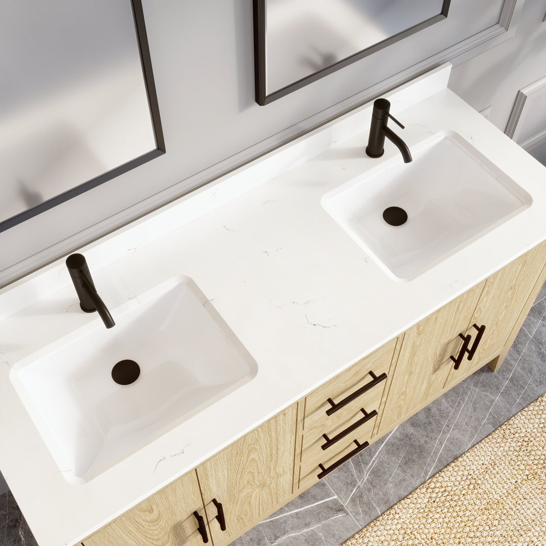 Diggins 60" Double Bathroom Vanity Set Wildon Home® Base 