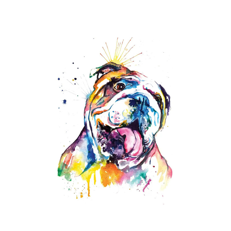 Bulldog by Weekday Best - Wrapped Canvas Painting, 66.04 cm H x 45.72 cm W x 1.91 cm D