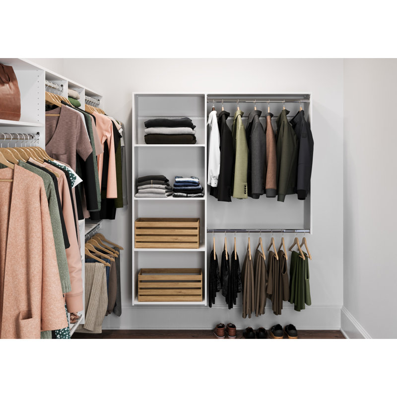 Trousse de démarrage pour système d'organisation de garde-robe l 36 po à l 60 po Grid, Blanc