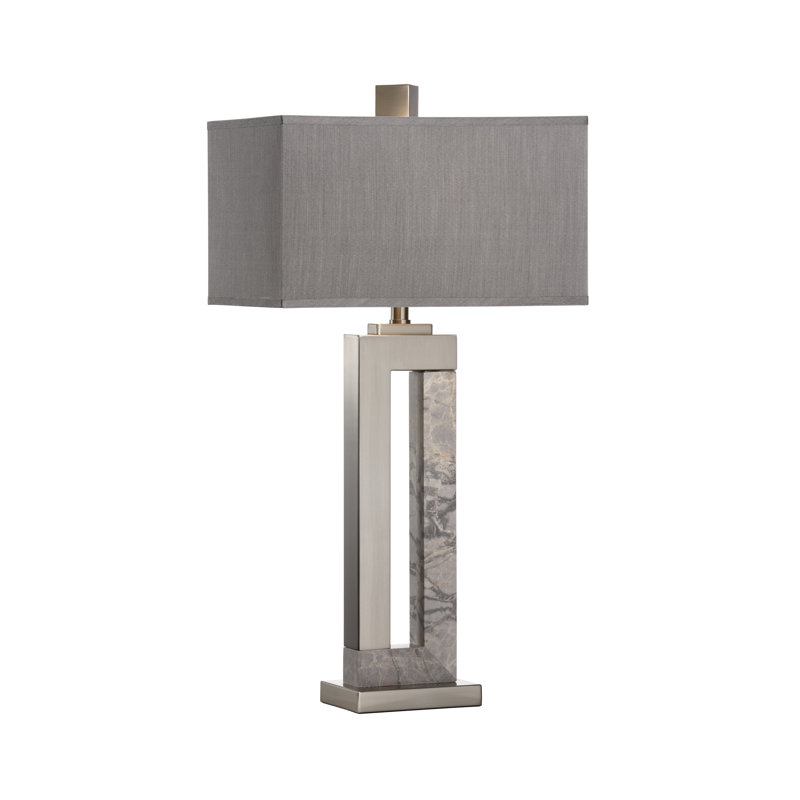 Lampe de table 34 po Jaxon, Nickel brossé, Gris foncé
