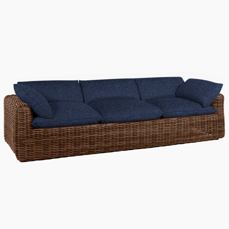 Canapé Montecito - Raphia, Pas de soudure, Raphia, Indigo Intermix