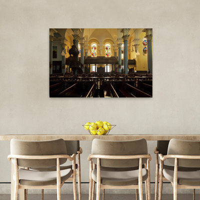 Stained Glass Windows In Holy Trinity R.C. Cathedral Waterford City Ireland by George Munday - Wrapped Canvas Print