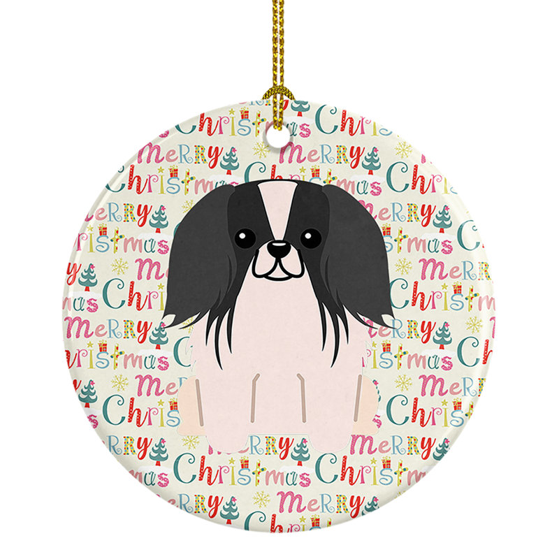 Ornement suspendu Merry Christmas Pekingese