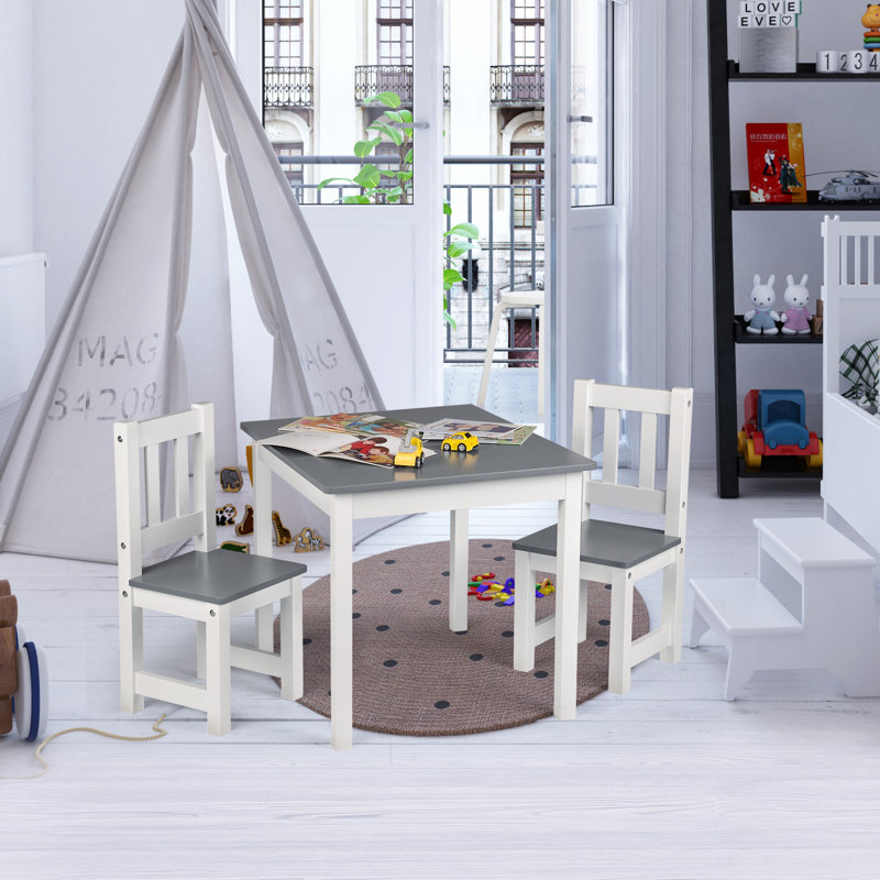 Kimmswick Kids 3 Piece Rectangular Play Or Activity Table and Chair Set