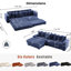 Modulaire en forme de L avec revêtement en velours côtelé, 8 coussins décoratifs et assise latérale bleue 108,4 po, repose-pieds mobile, possibilité de devenir un lit-1326180134