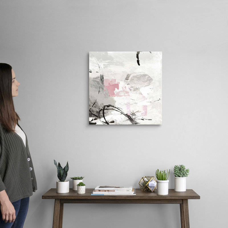 Reproduction d’art sur toile rose-gris, Toile tendue, H 20 po x l 20 po x P 1,25 po