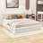 Queen Wooden Upholstered Platform Bed with Headboard-1912321859