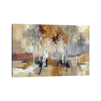 Birch Tree Forest With Warm Earth Tones by Leon Devenice - Gallery-Wrapped Canvas Giclée on Canvas