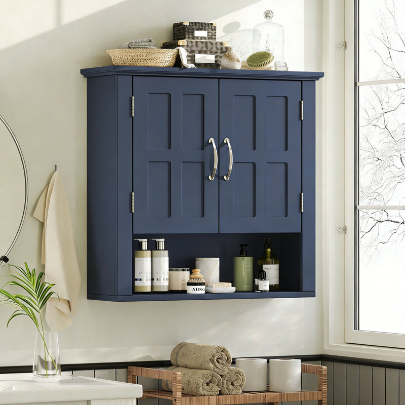 Armoire de salle de bain murale, armoire murale multifonctionnelle avec tablettes réglables, armoire à pharmacie pour la salle de lavage et la cuisine