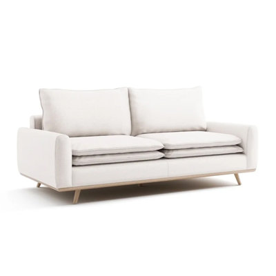 Yaana Sofa With Feather Blend Pillows,  Wood  83 Inch