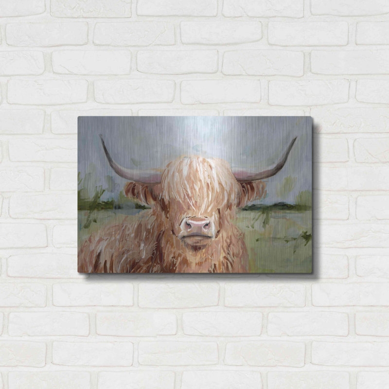 "Highland Grazer II" par Victoria Borges sur métal, H 16 po x l 24 po