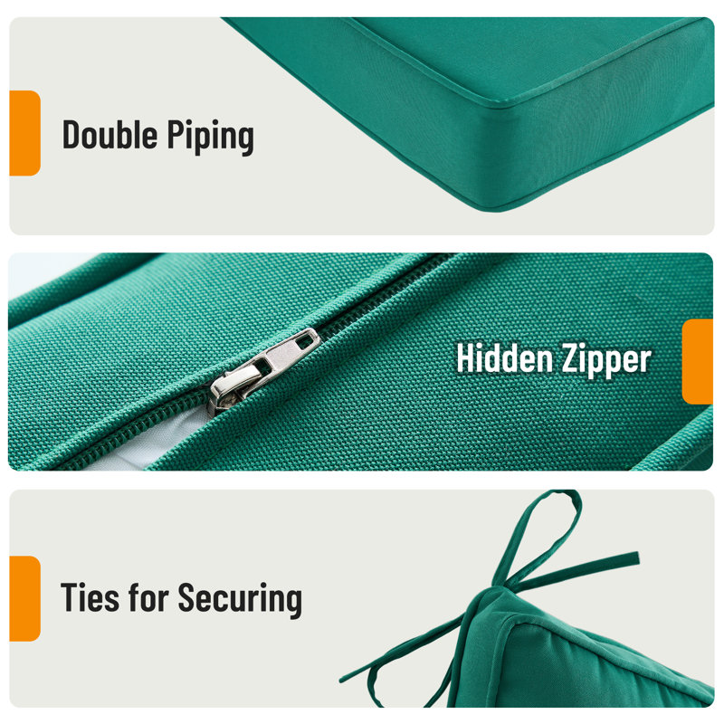 Outdoor 4'' Seat / Back Cushion, Dark Green