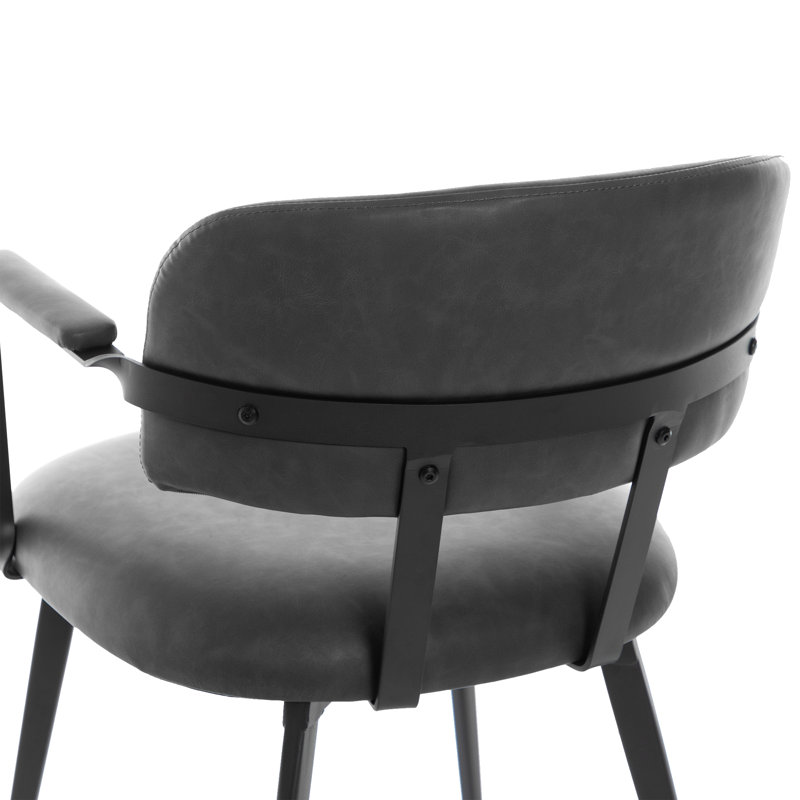 47cm H Upholstered Metal Accent in Brown, Black