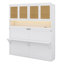 Lit escamotable simple peu encombrant avec compartiment de rangement supérieur, conception pliable avec éclairage et ports USB-1081102101
