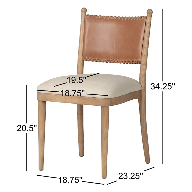 Bella Leather Upholstered Dining Chair, Beige