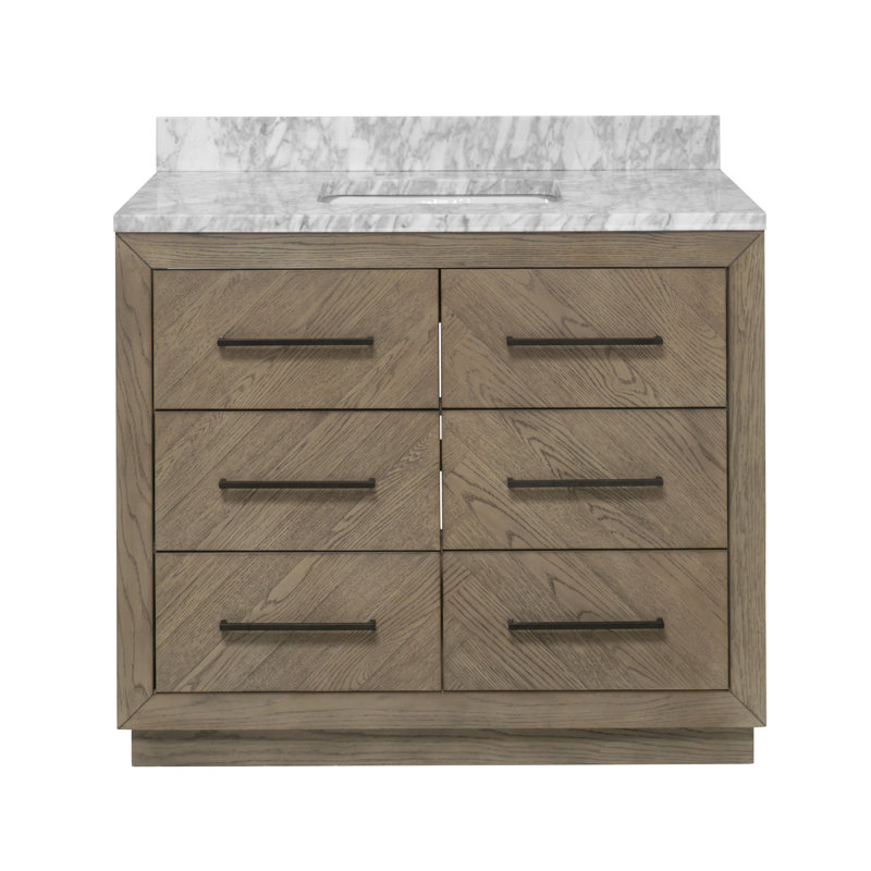 Ensemble de meuble-lavabo simple 42 po Rumalda, Chêne gris